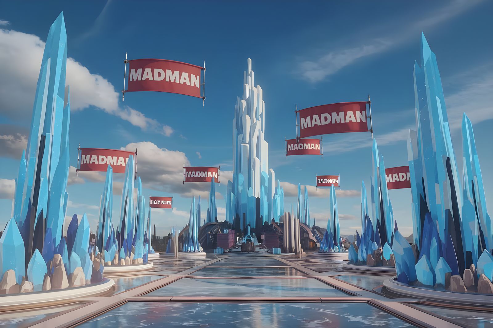 Utopian Alien City in Moebius Style