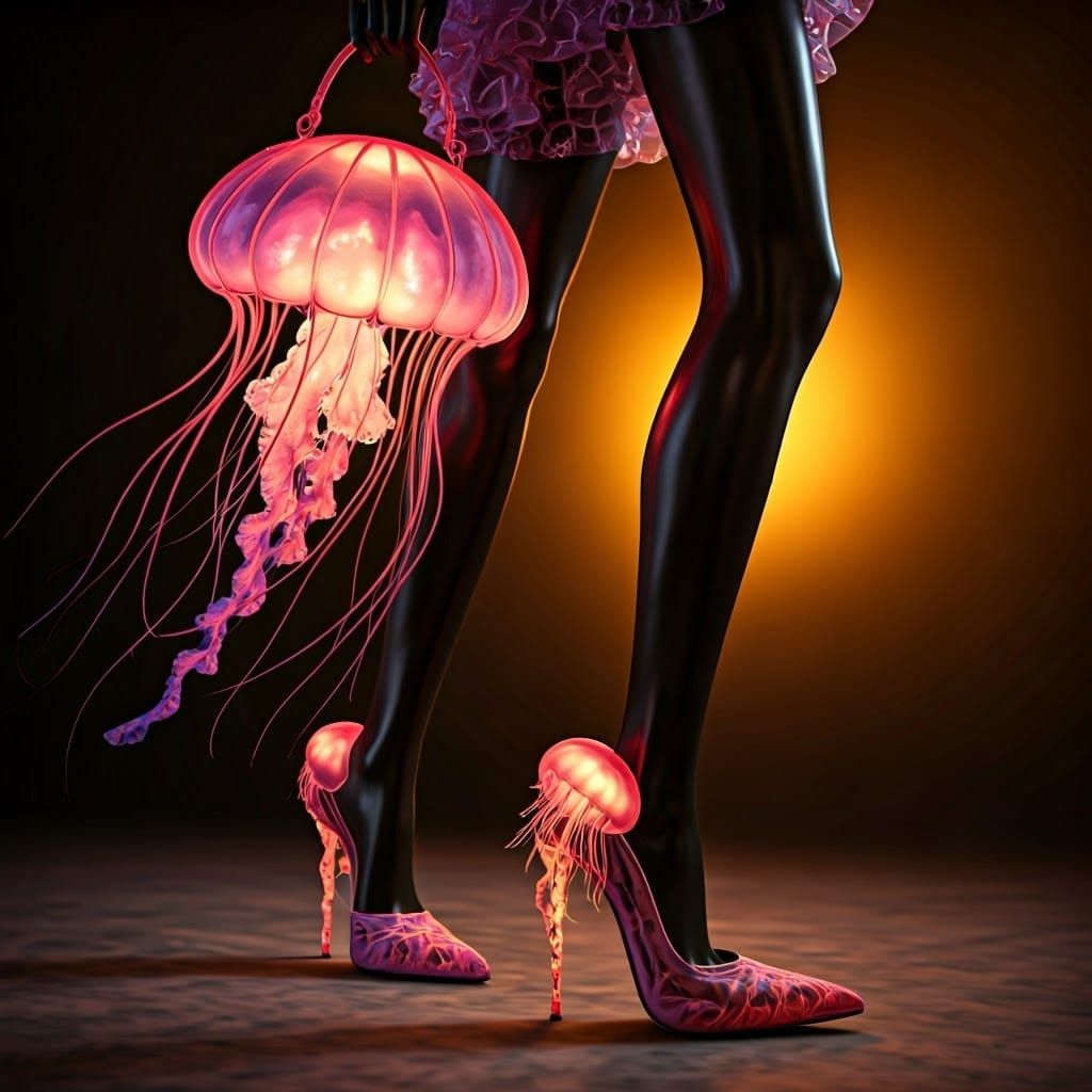 Jellyfish Fashion on Catwalk in Dreamlike Surrealism