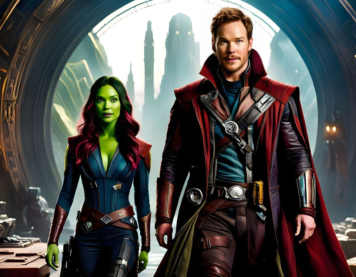 Star-Lord and Gamora in Ethereal World