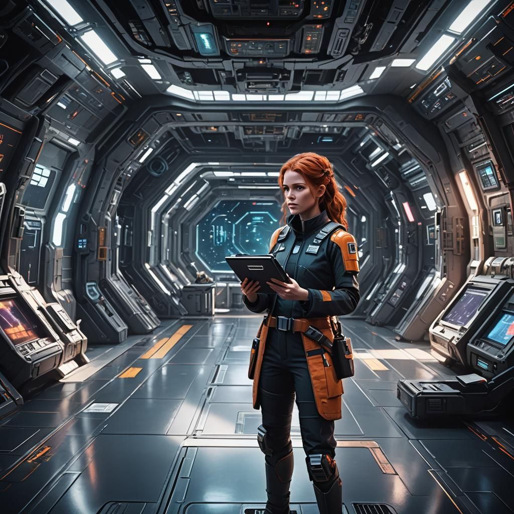 Starship Doctor in Hangar Bay Concept Art