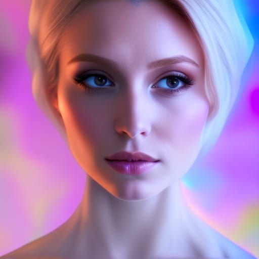 Ethereal Portrait of Blonde Woman in Digital Art