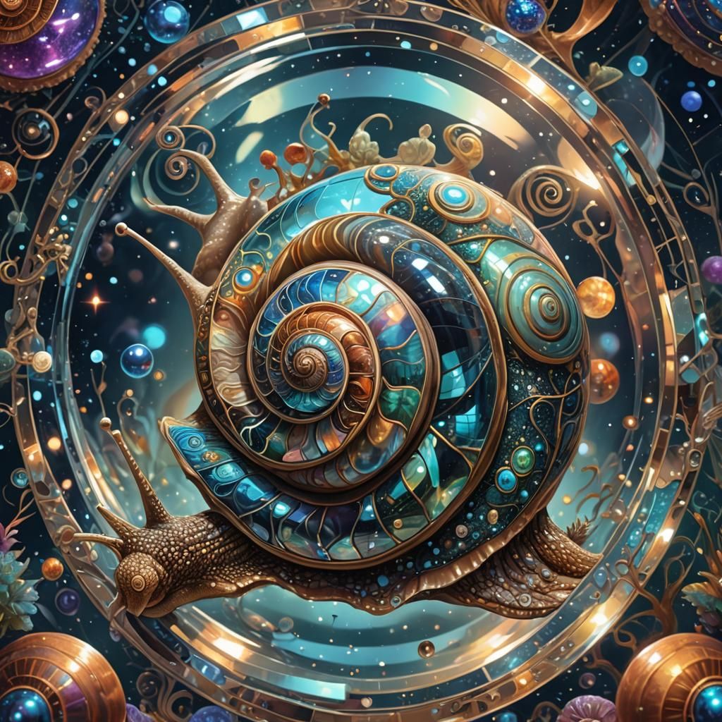 Reflective Snail in Holographic Cosmic Style