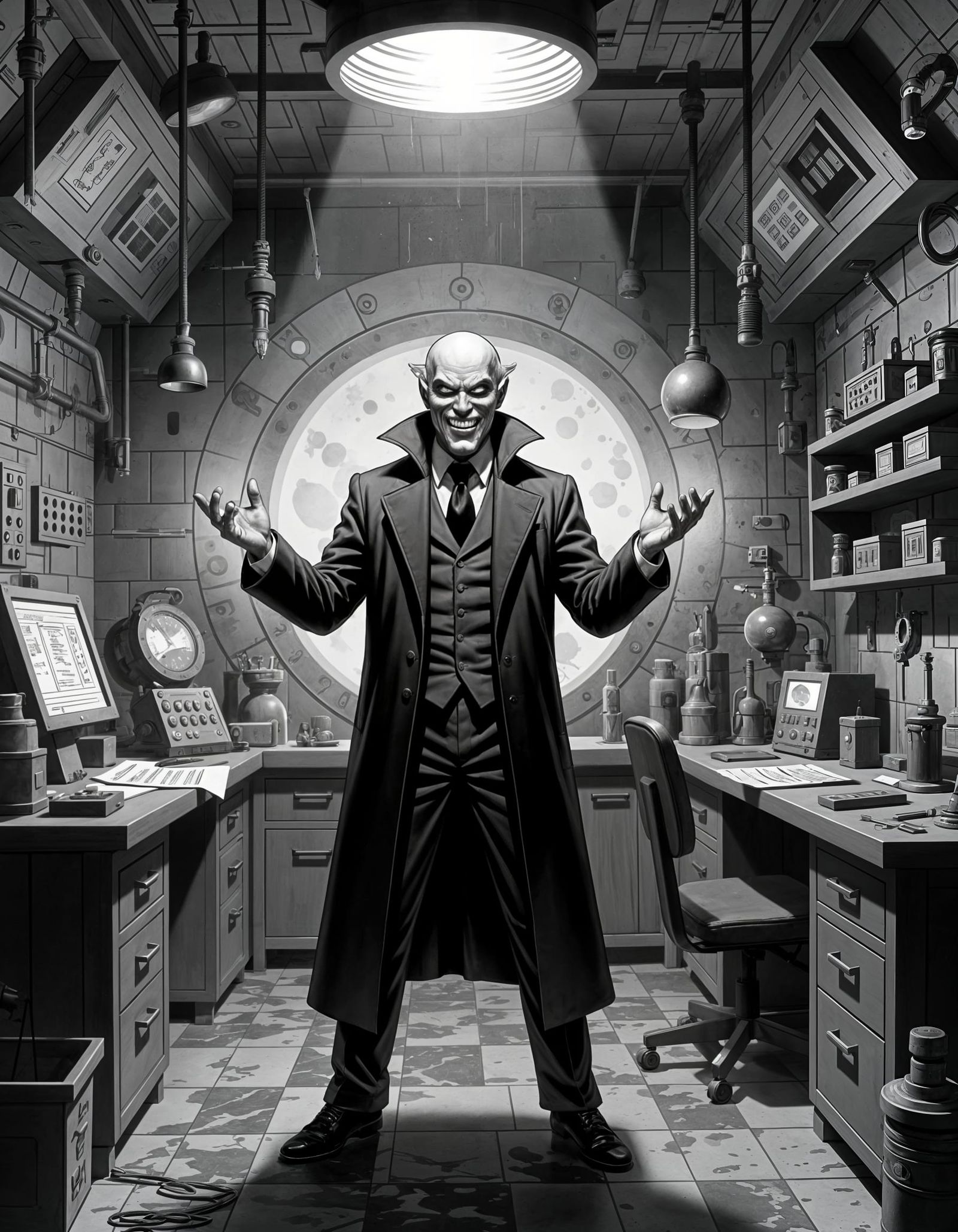 Dr. Chromatic Drains Color in Beksinski Style