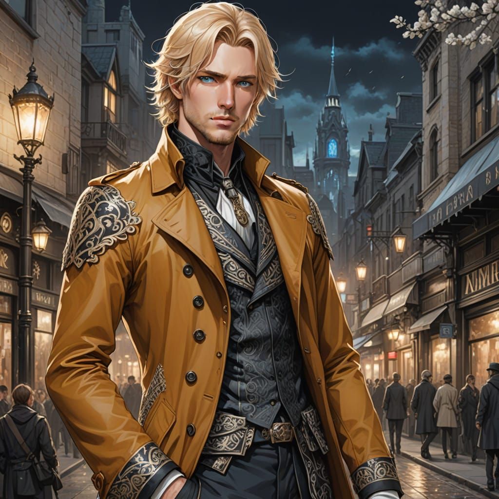 Handsome Victorian Warlock in Ornate Attire