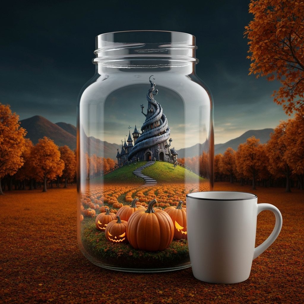 Hyperrealistic Pumpkin Patch Jar with Nightmare Before Chris...