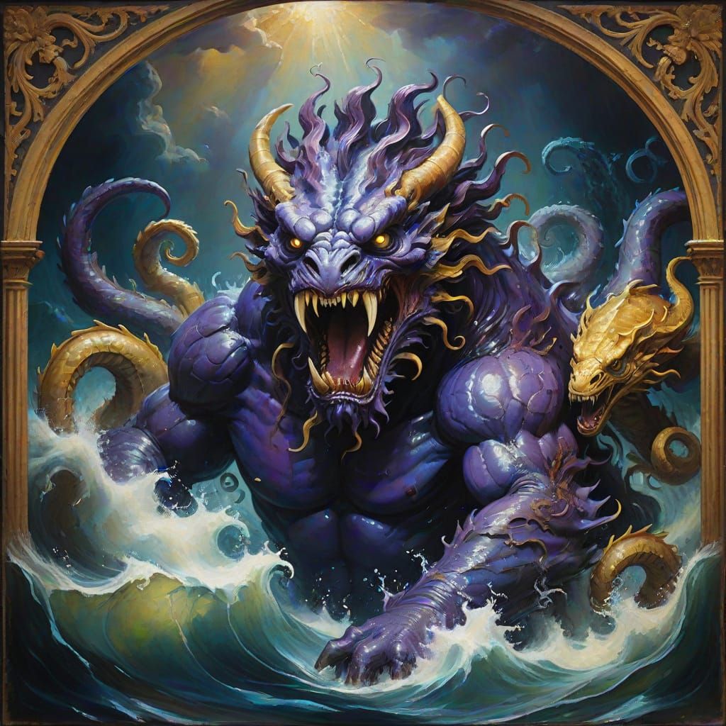 Renaissance-Style Serpentine Monster Emerges from Turbulent ...