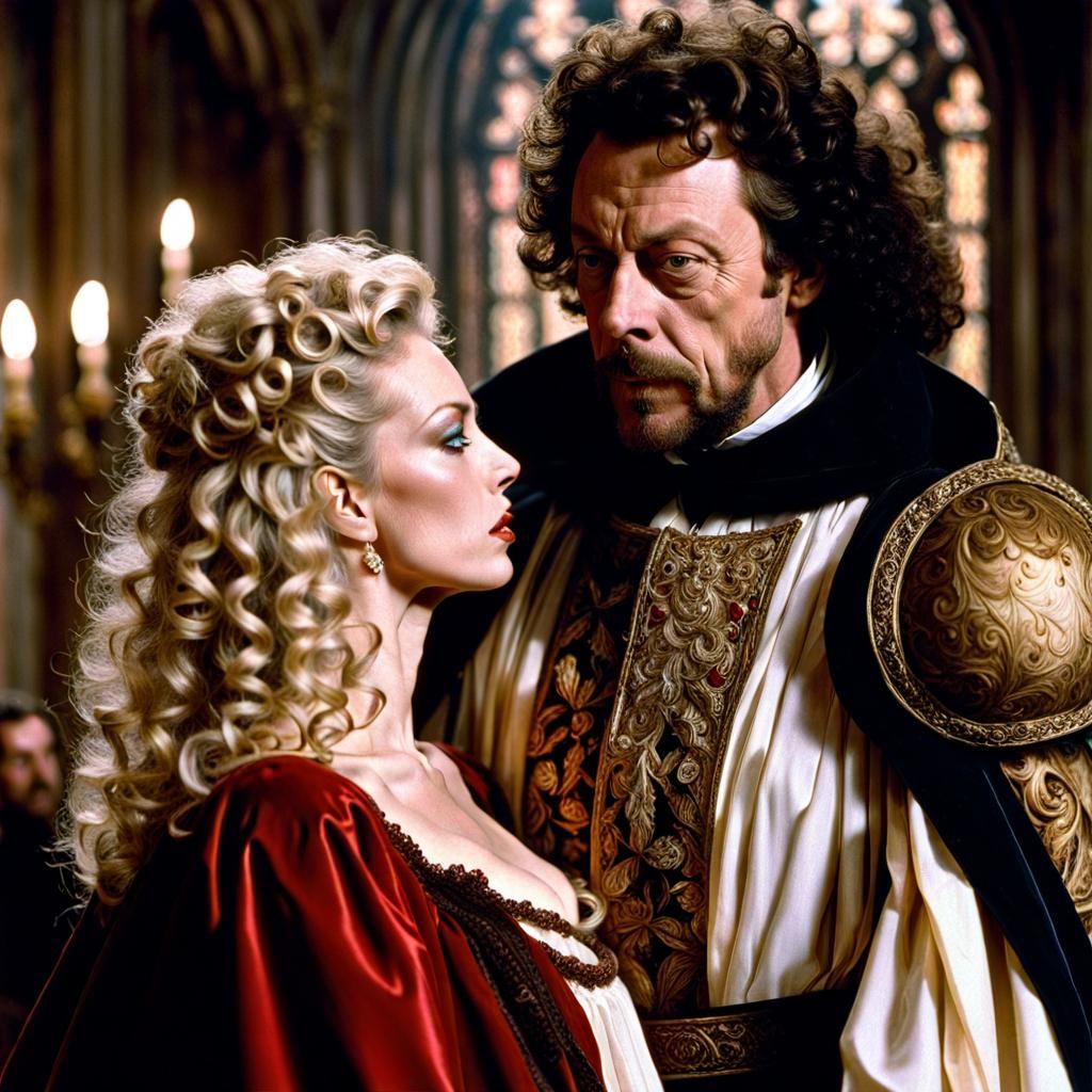 Cardinal Richelieu Portrait with Young Woman