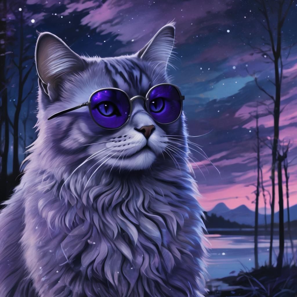Twilight Cat Observing the World