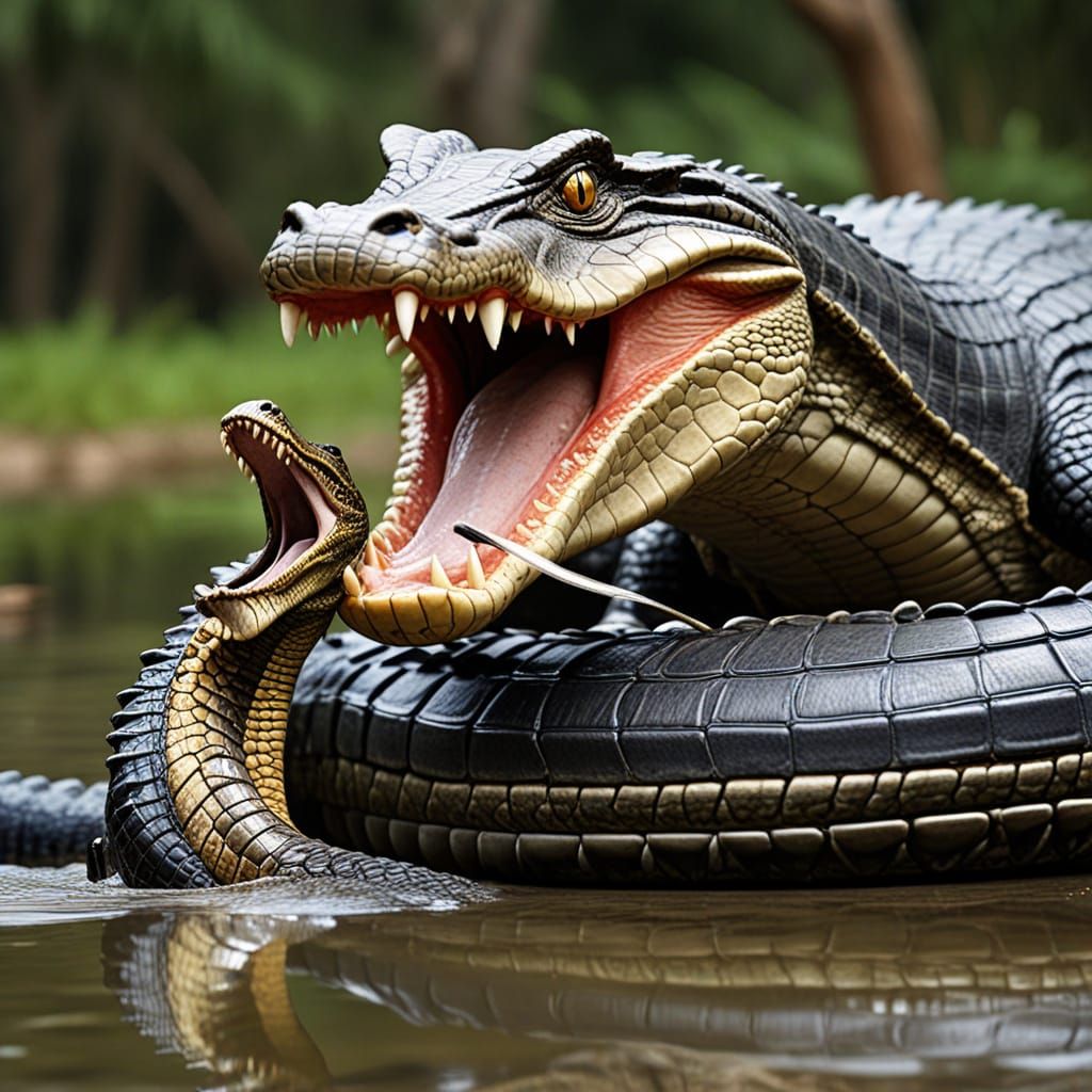 Ancient Beastly Duel in a Primeval Landscape