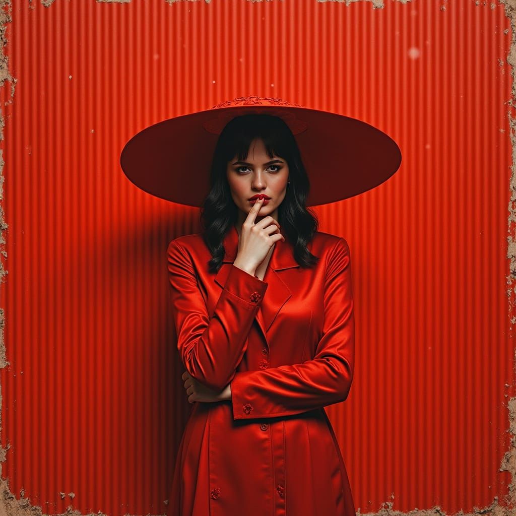 Vibrant Red Expressionist Art