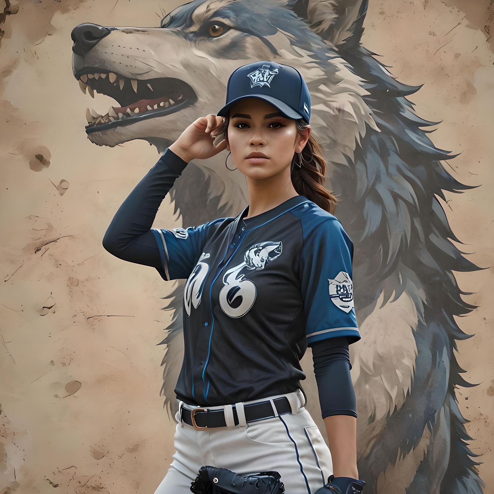 Confident Mexican Baseball Pitcher in Dynamic Lighting