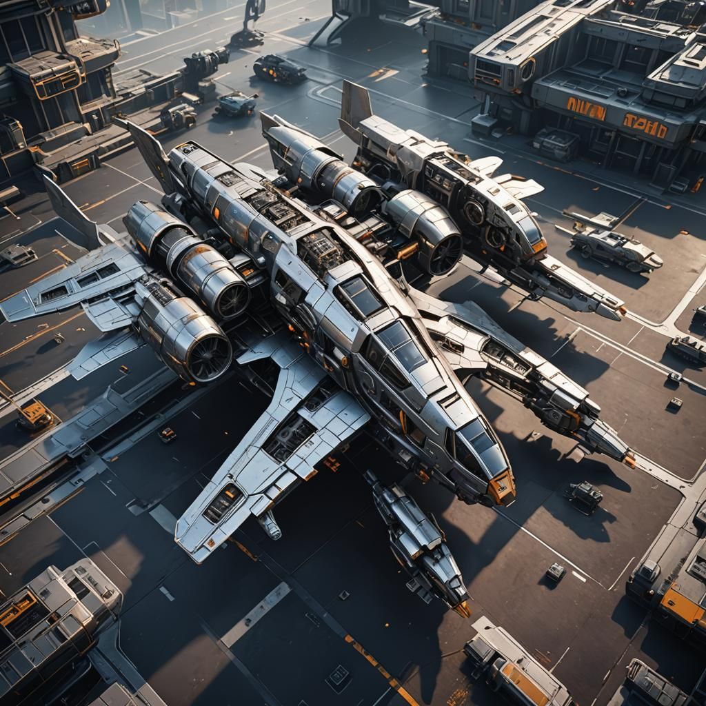 Futuristic Sci-Fi Plane with Intricate Mech Details