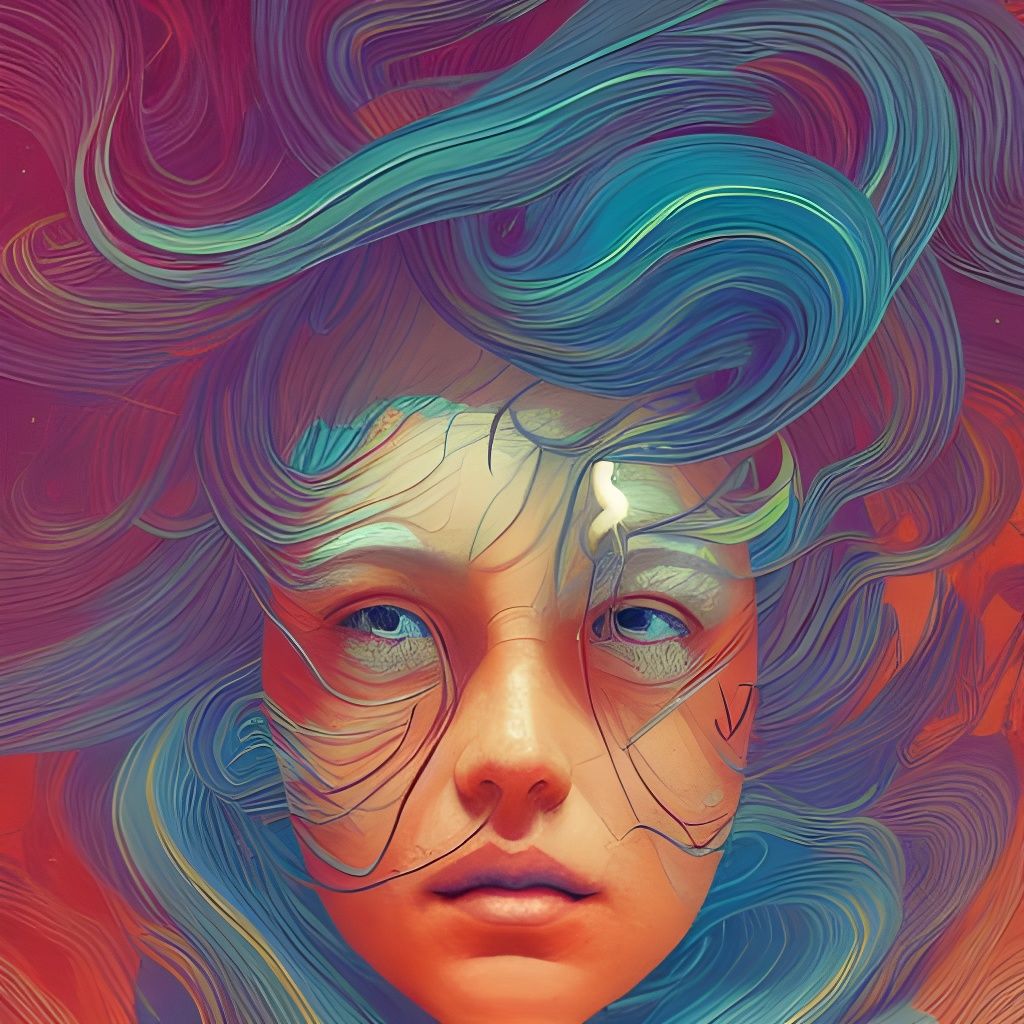 Sadness and Loss Portrait in Post-Impressionist Style