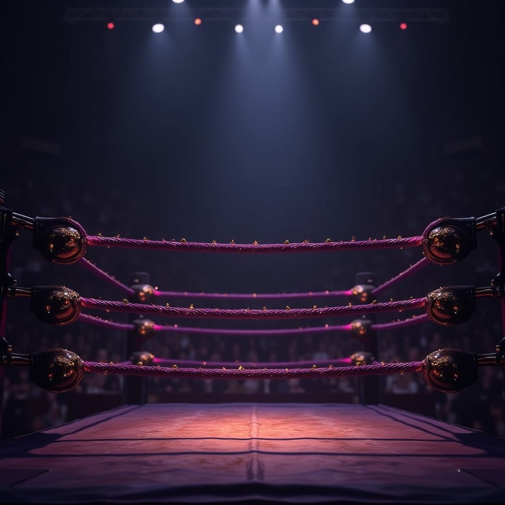 Ethereal Pro Wrestling Arena in Purple and Gold