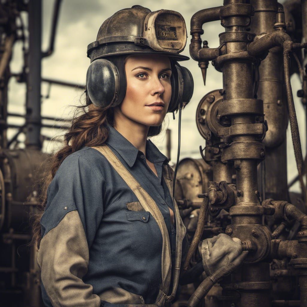 American Oil Well Operator in the Industrial Age