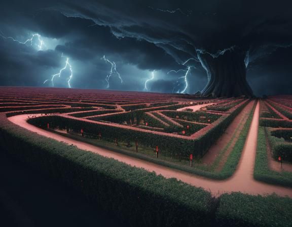 Hedge Maze Destruction in a Storm