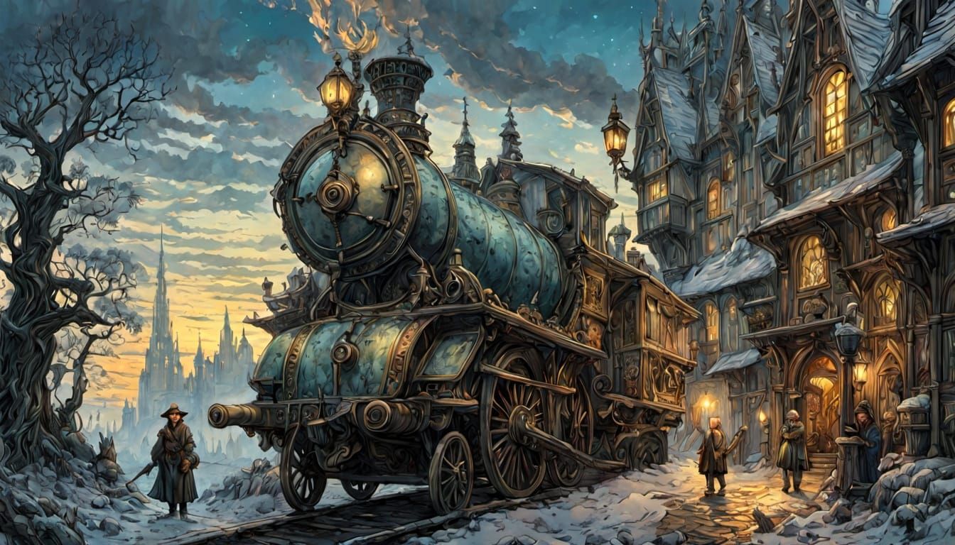 Detailed Portrait with Magical, Iridescent Highlights