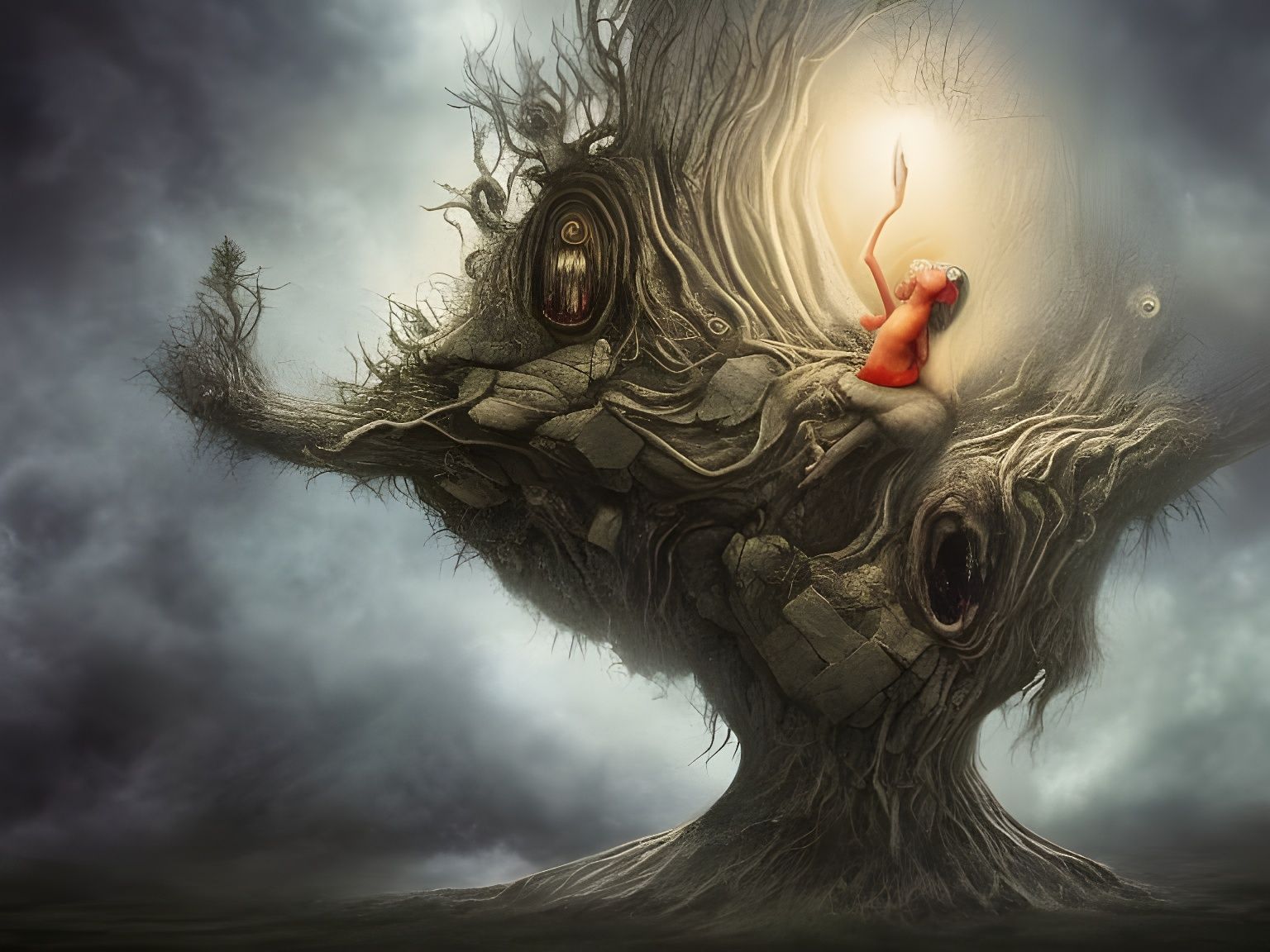 Bosch-Inspired Nightmarish Digital Illustration