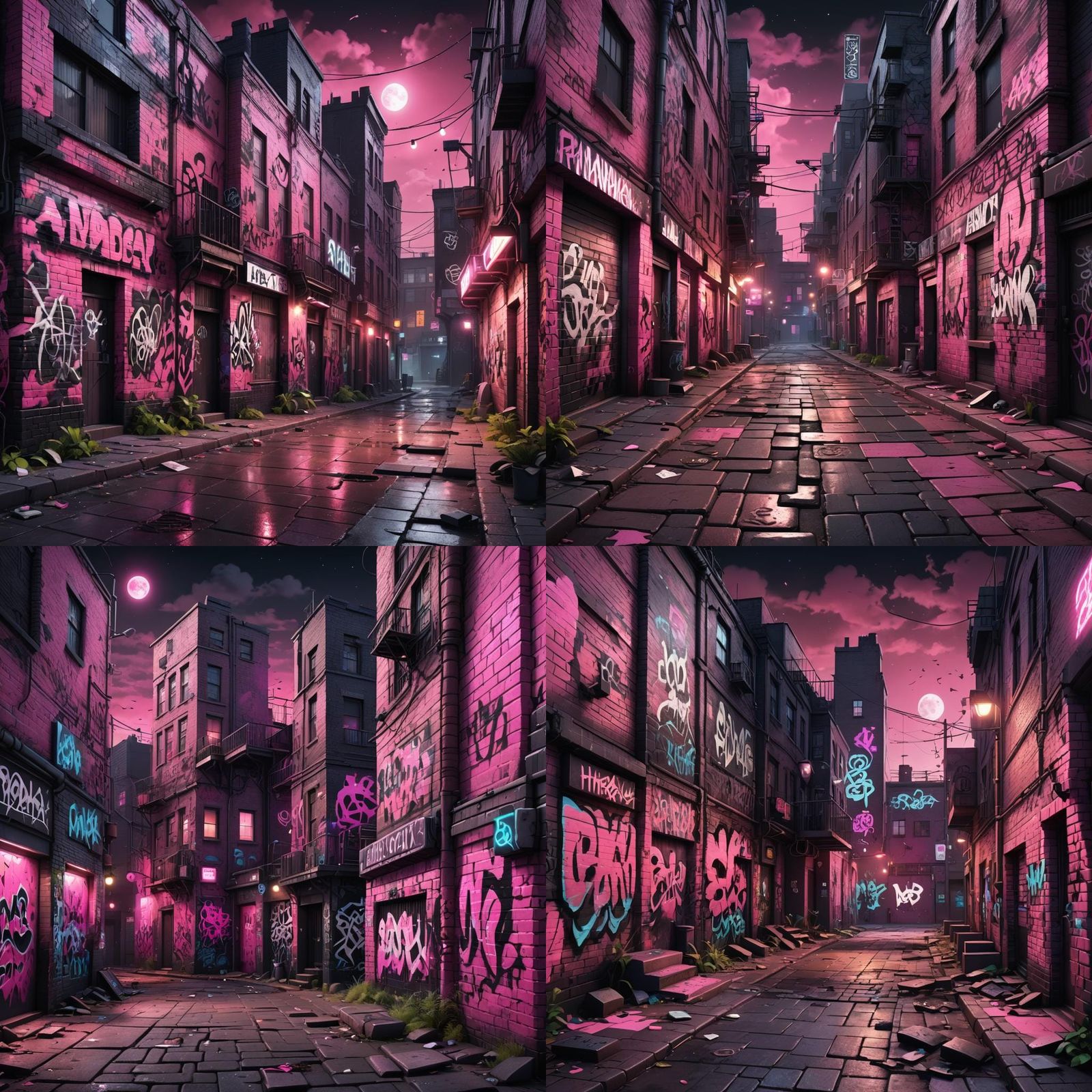 Fantasy Urban Punk Street Scene in 4K