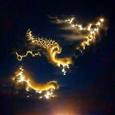 Ethereal Dragon Formed from Infinite Lights