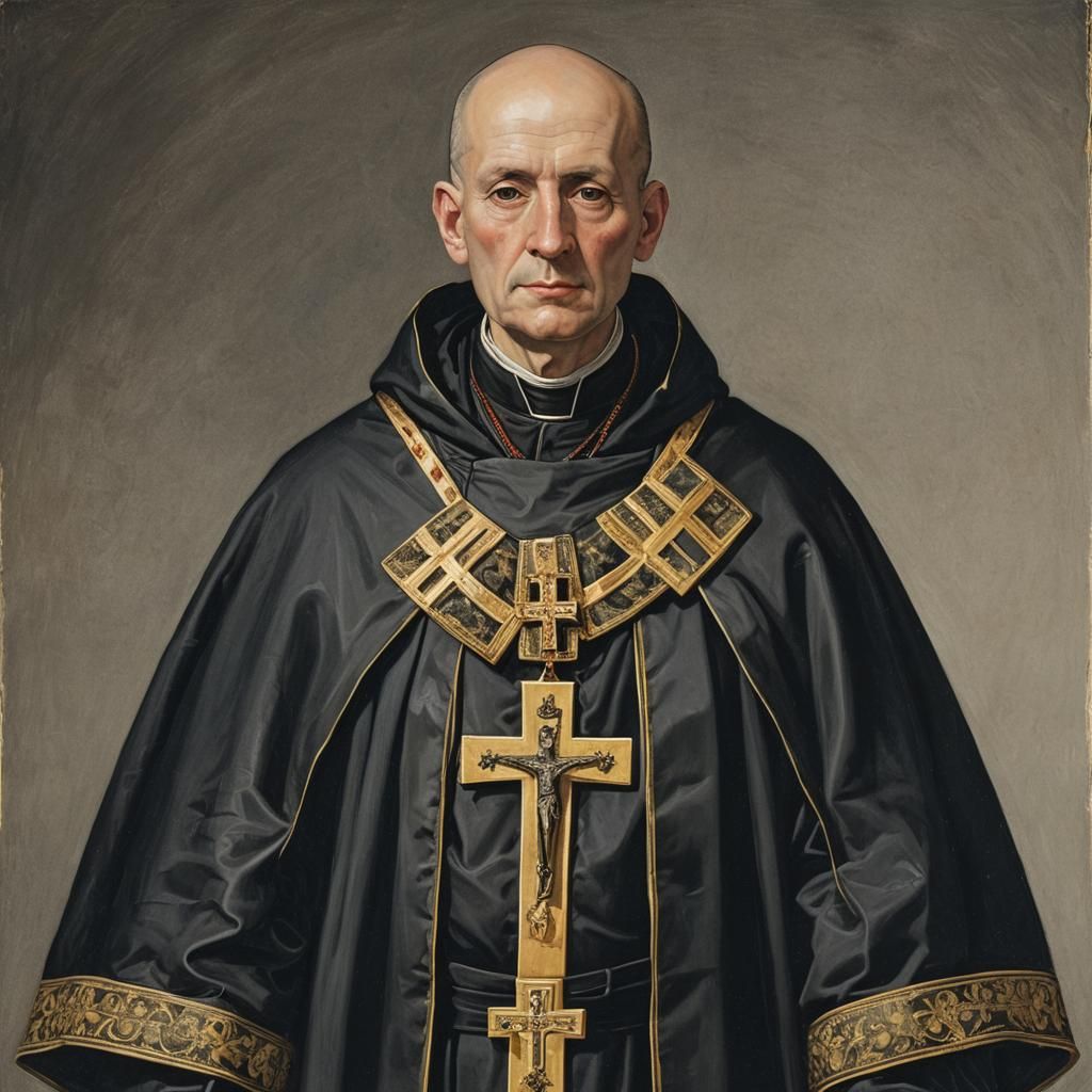 Austrian Empire as Bald Priest in Anime Style