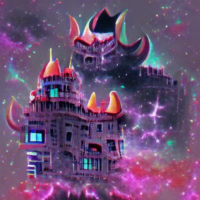 Gothic Castle Floating in Space