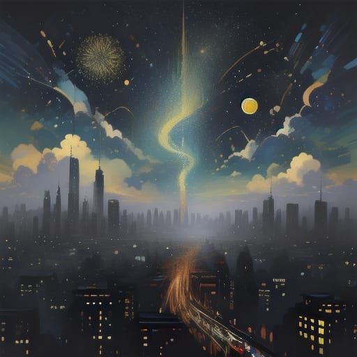 Impressive Bold Color Skyline with Meadows