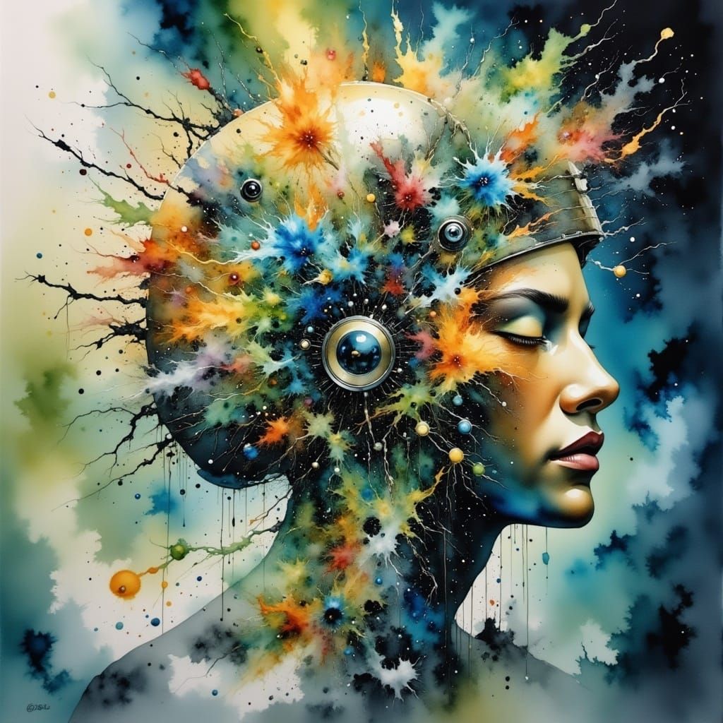 Rays of Light Illuminate a Futuristic Metropolis in Cyberpun...