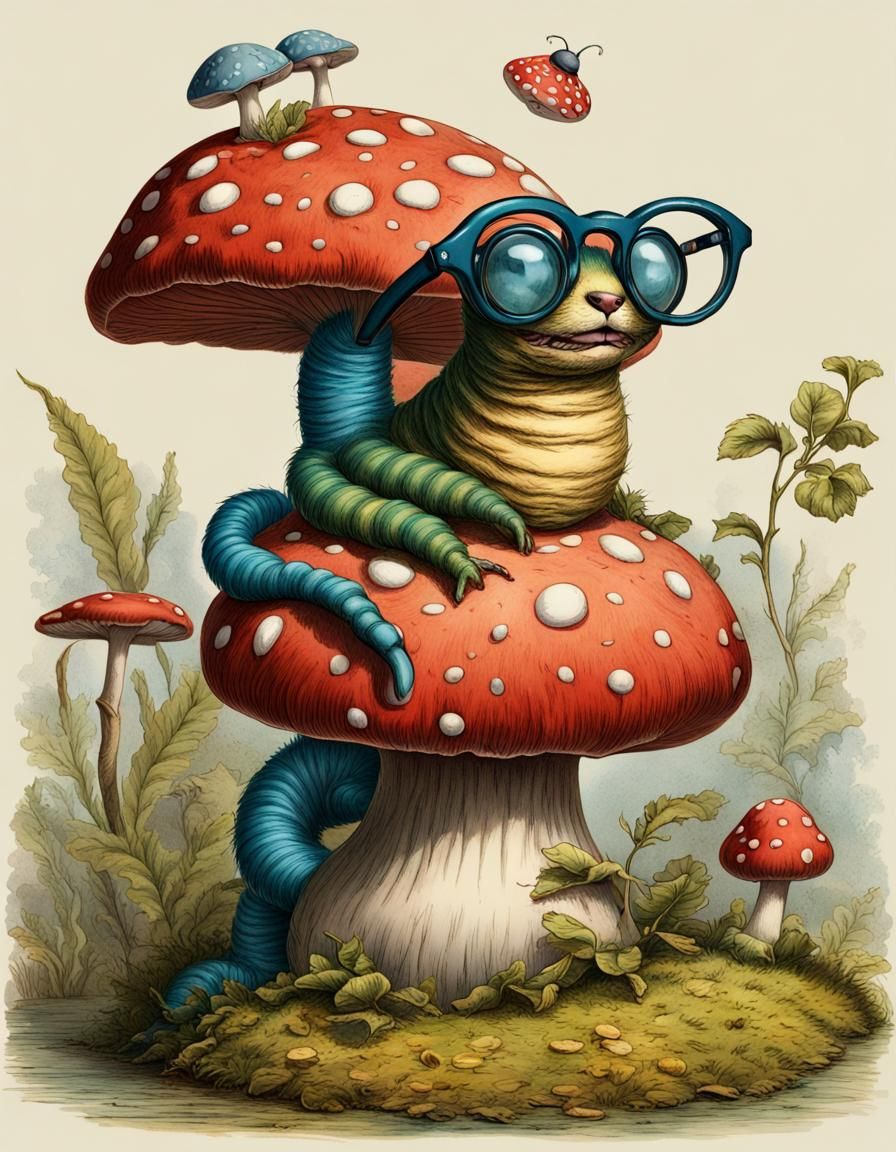 Caterpillar from Alice in Wonderland, Tenniel Style