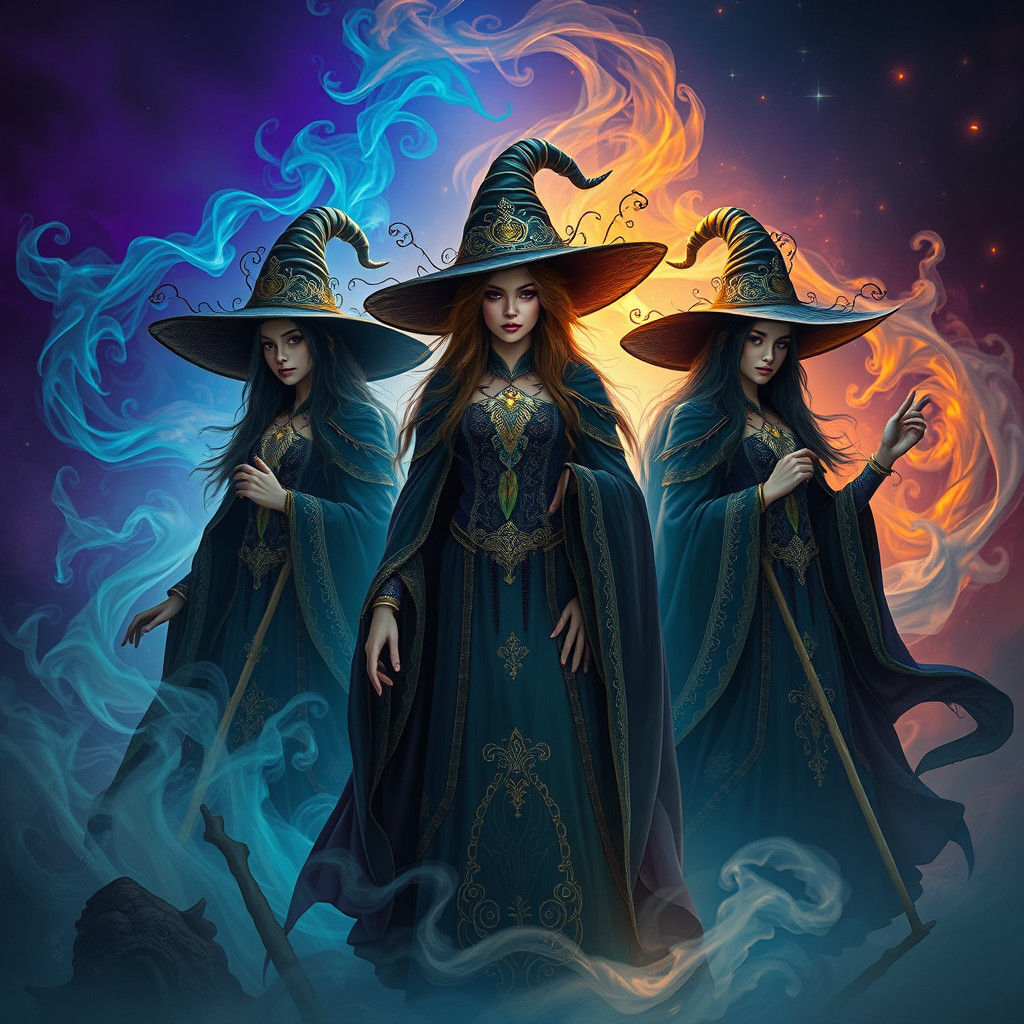 Mystical Witches in Ethereal Fantasy Concept Art
