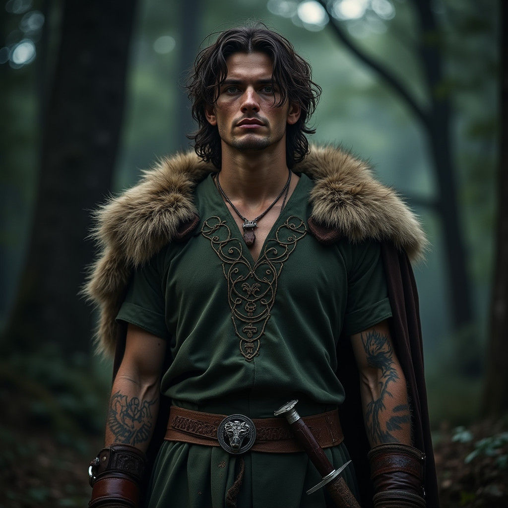 Suebi Warrior Portrait in Celtic Style