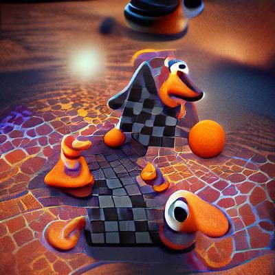 Q-Bert on Game Board in Unreal Engine Style