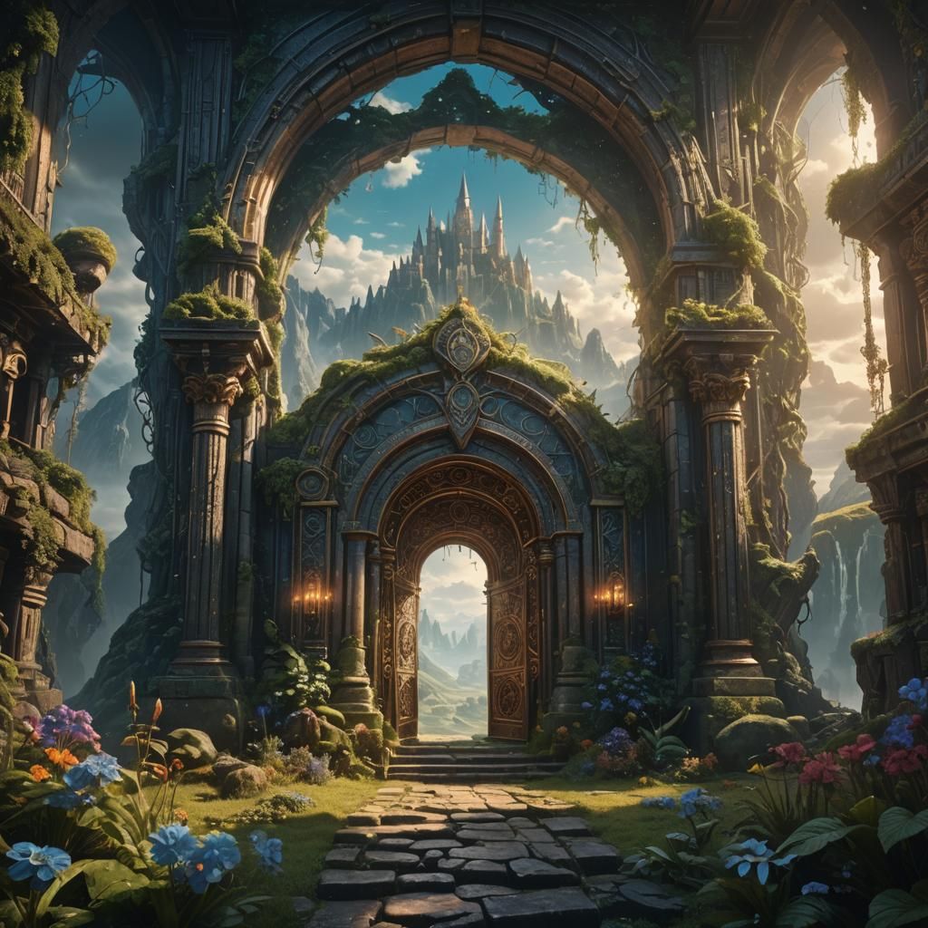 Magic Portal to a Detailed Fantasy World