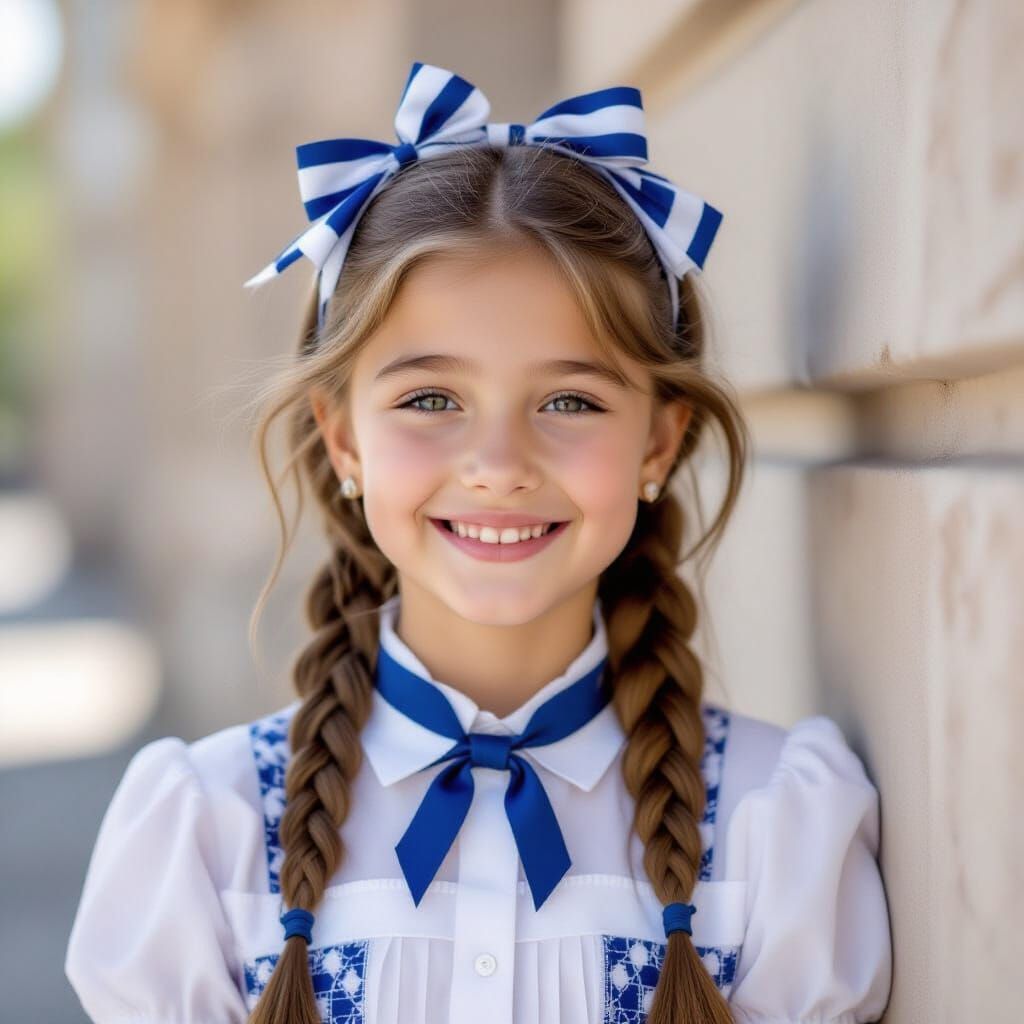 Beautiful Young Woman Portrait in Art Nouveau Style