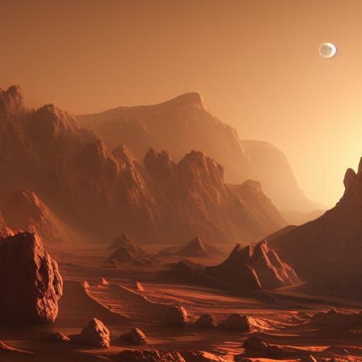 Fantastical Mars and Saturn Concept Art