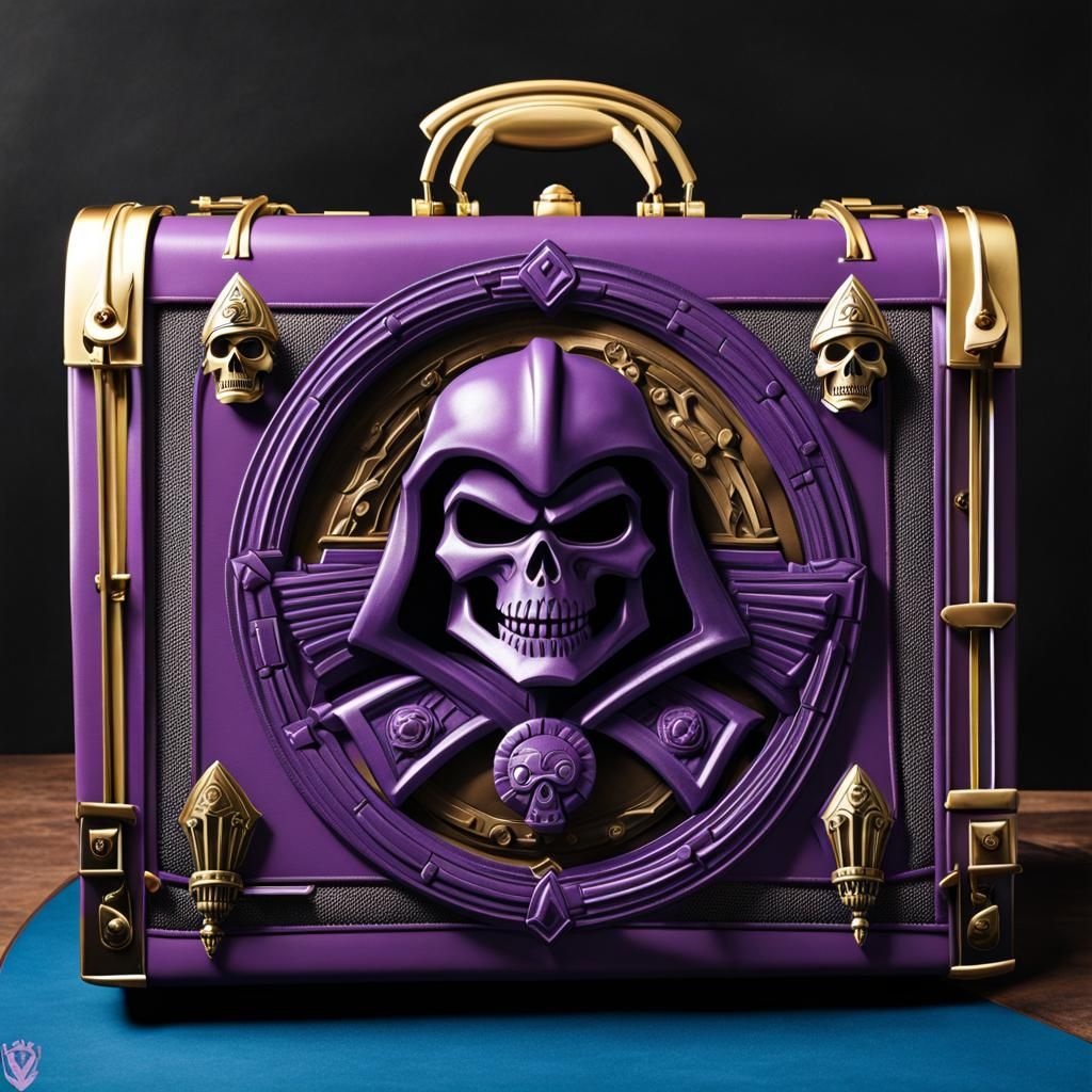 Skeletor inspired briefcase, masters of the universe, MOTU