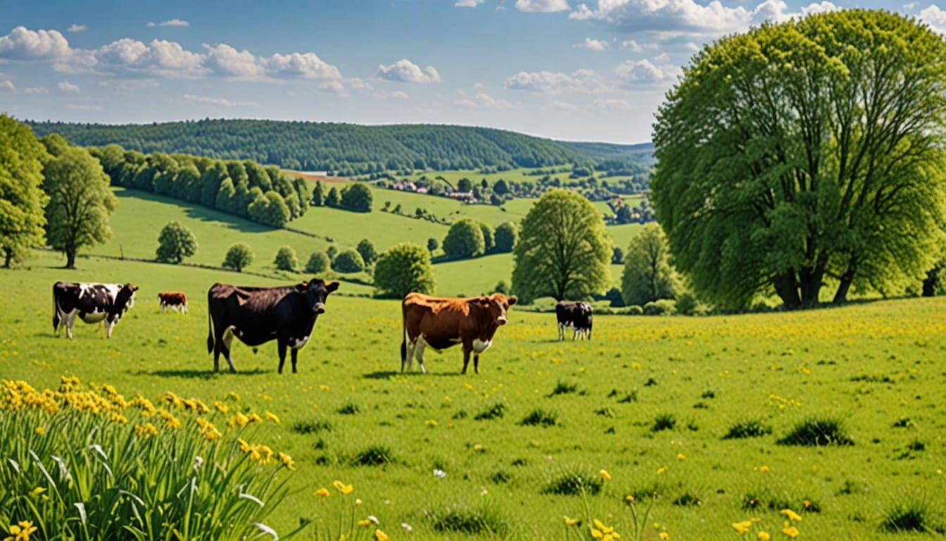 Bucolic Spring Scene in Limousin, France