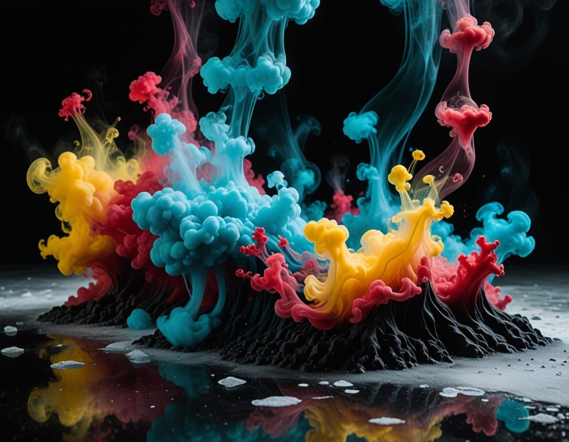 Dissolving Figure in Surreal Aerogel Landscape