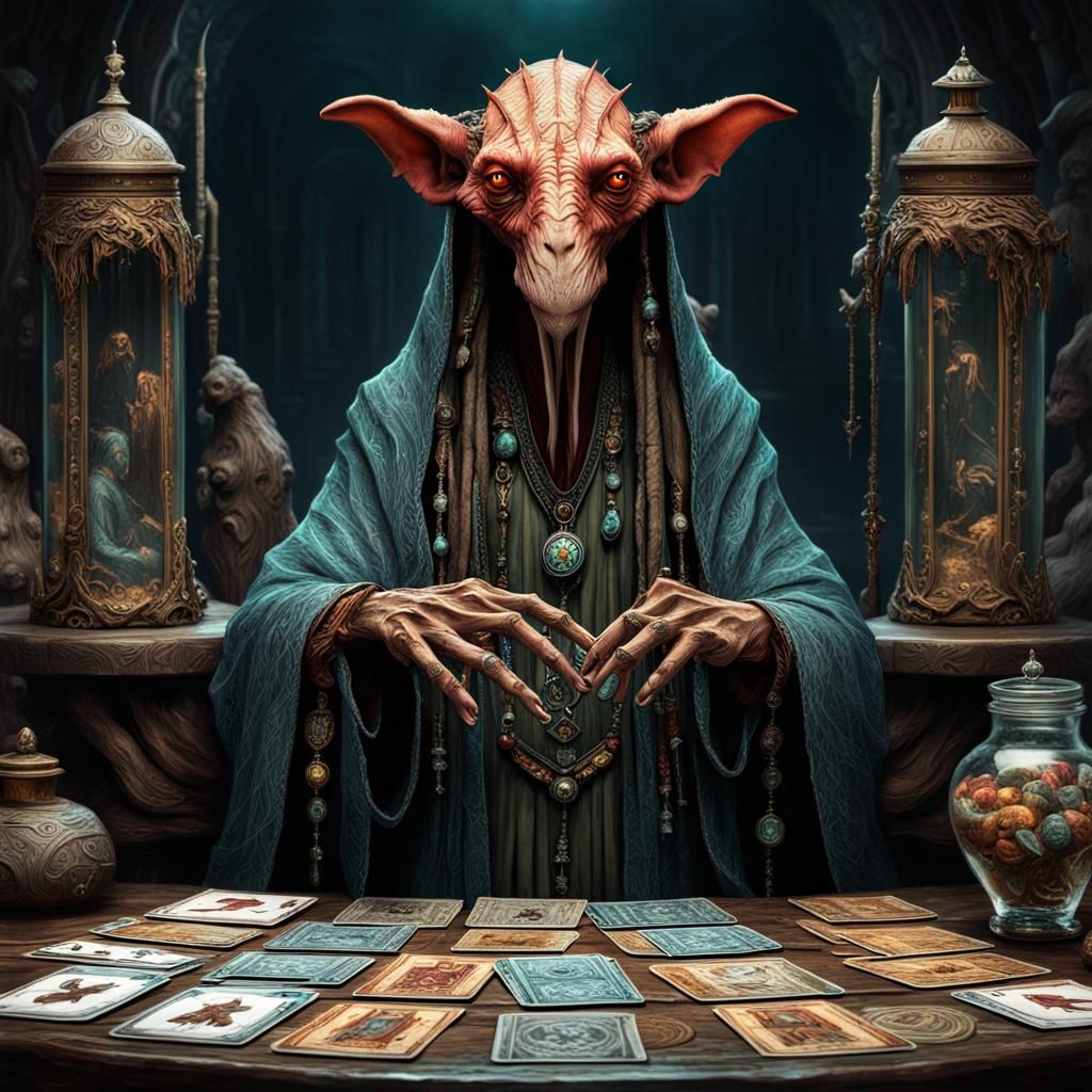 Evil Jar Jar Binks the Tarot Card Reader