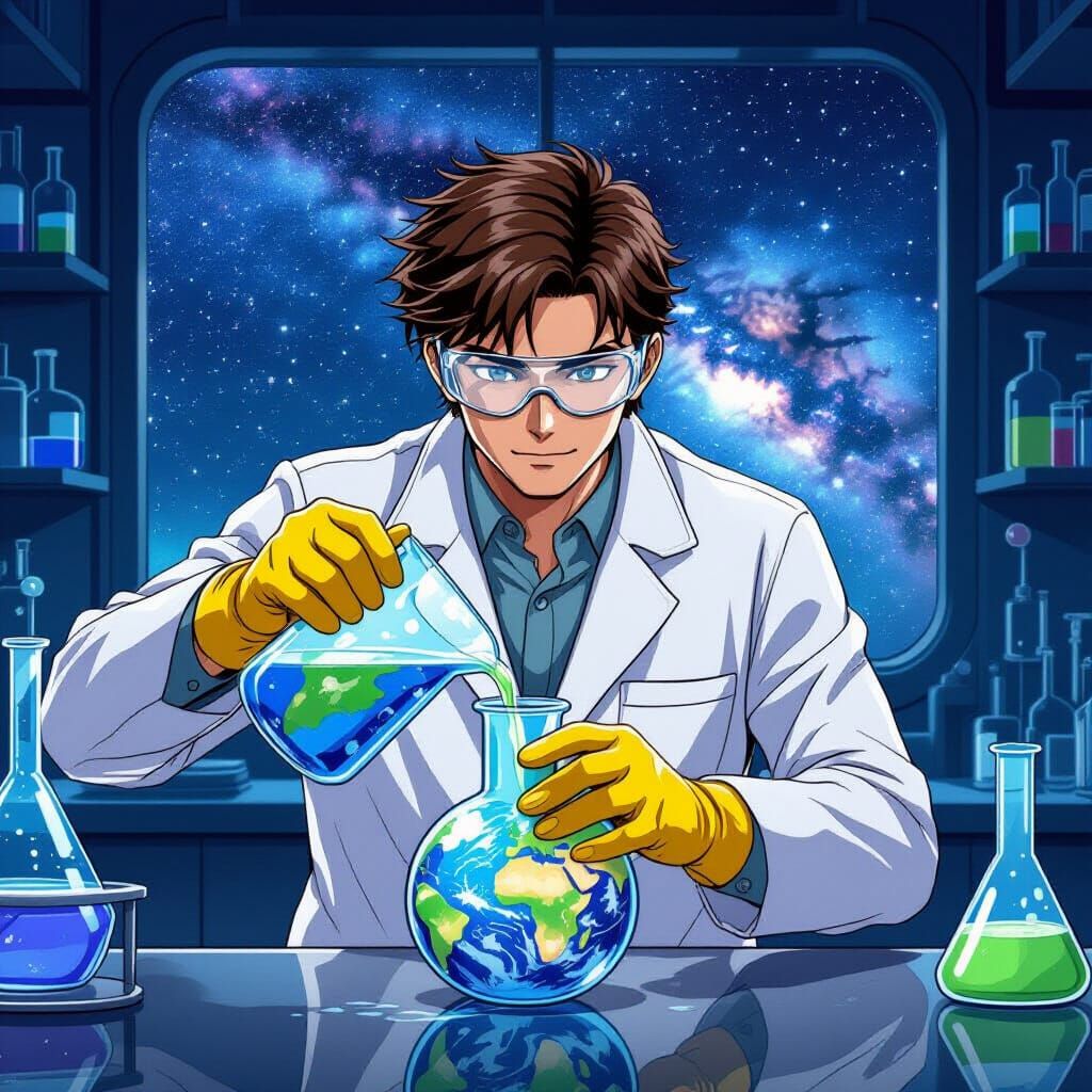 Chemist Creates Earth in Futuristic Anime Lab