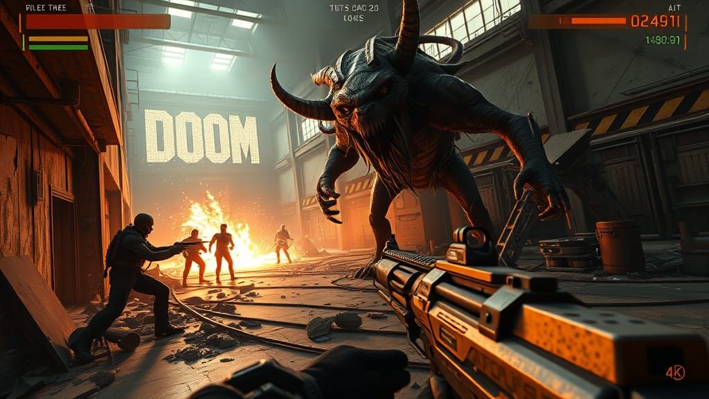 Post-Apocalyptic FPS Battle in Industrial Ruins