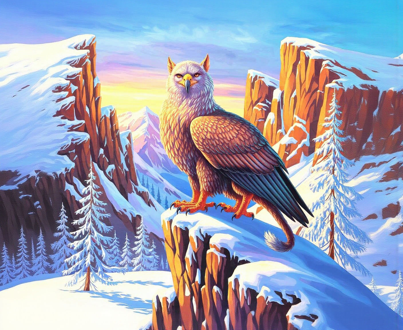Griffin Surveys Wintry Domain in Gouache Style