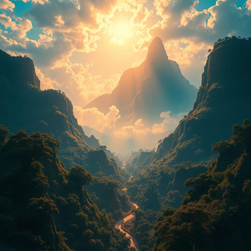 Mystical Brazilian Realm in Vibrant, Hyper-Realistic Style