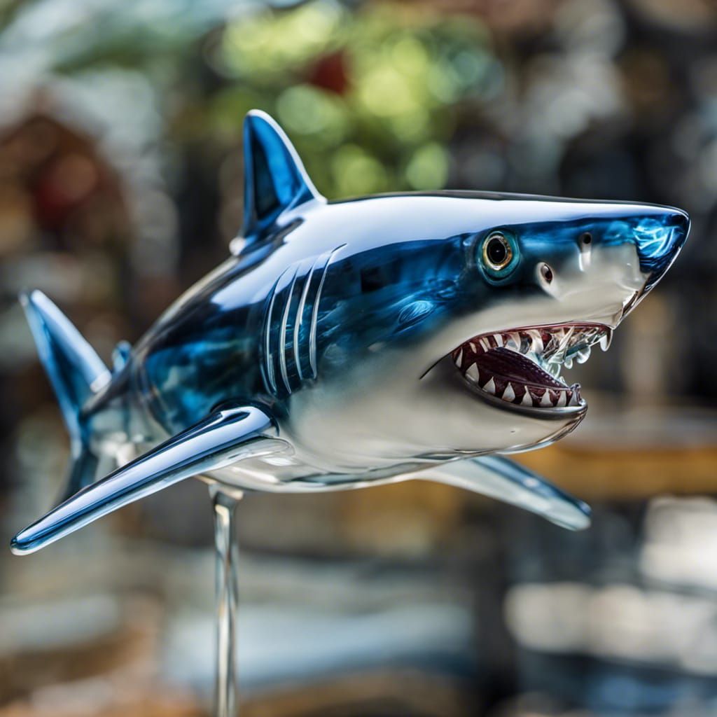 Crystal Clear Glass Shark in Murano Style
