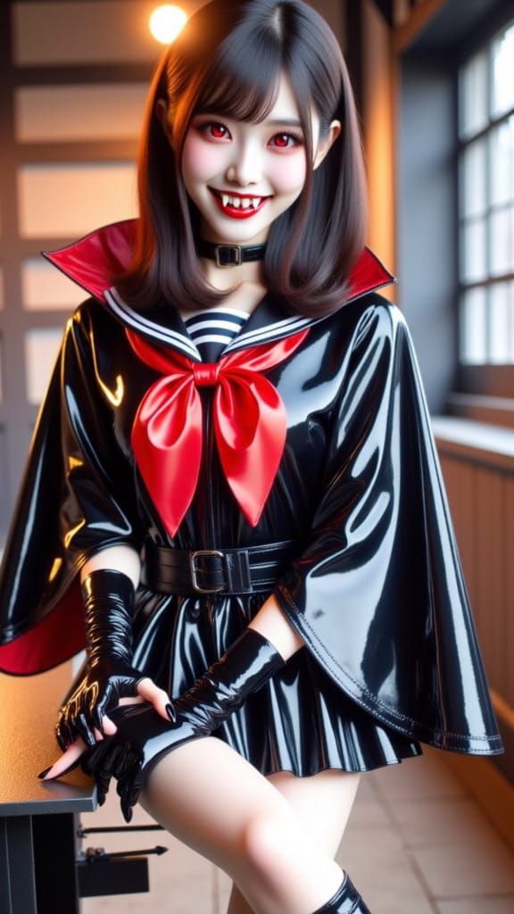 Japanese Vampire Schoolgirl in Eternal Adolescence