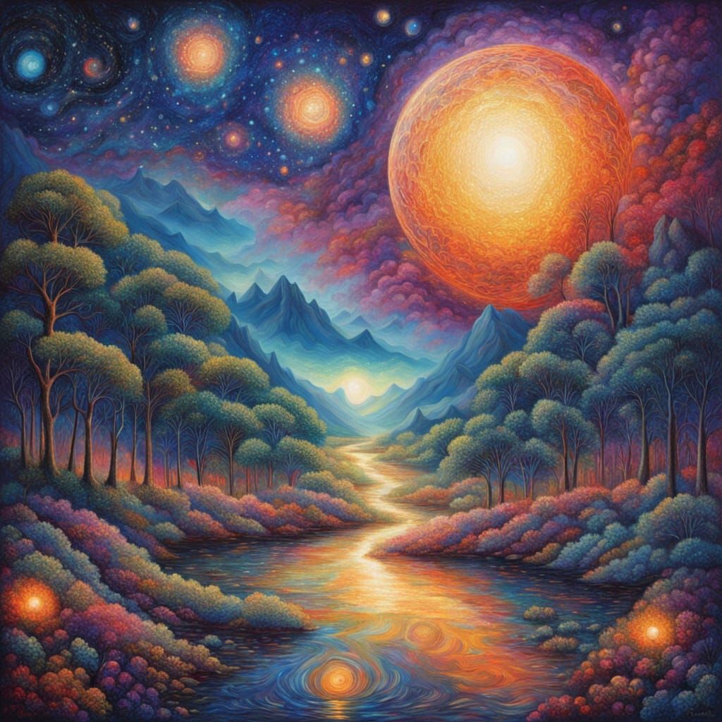 Celestial Being in Ethereal Aura, Holding Crystal Orb