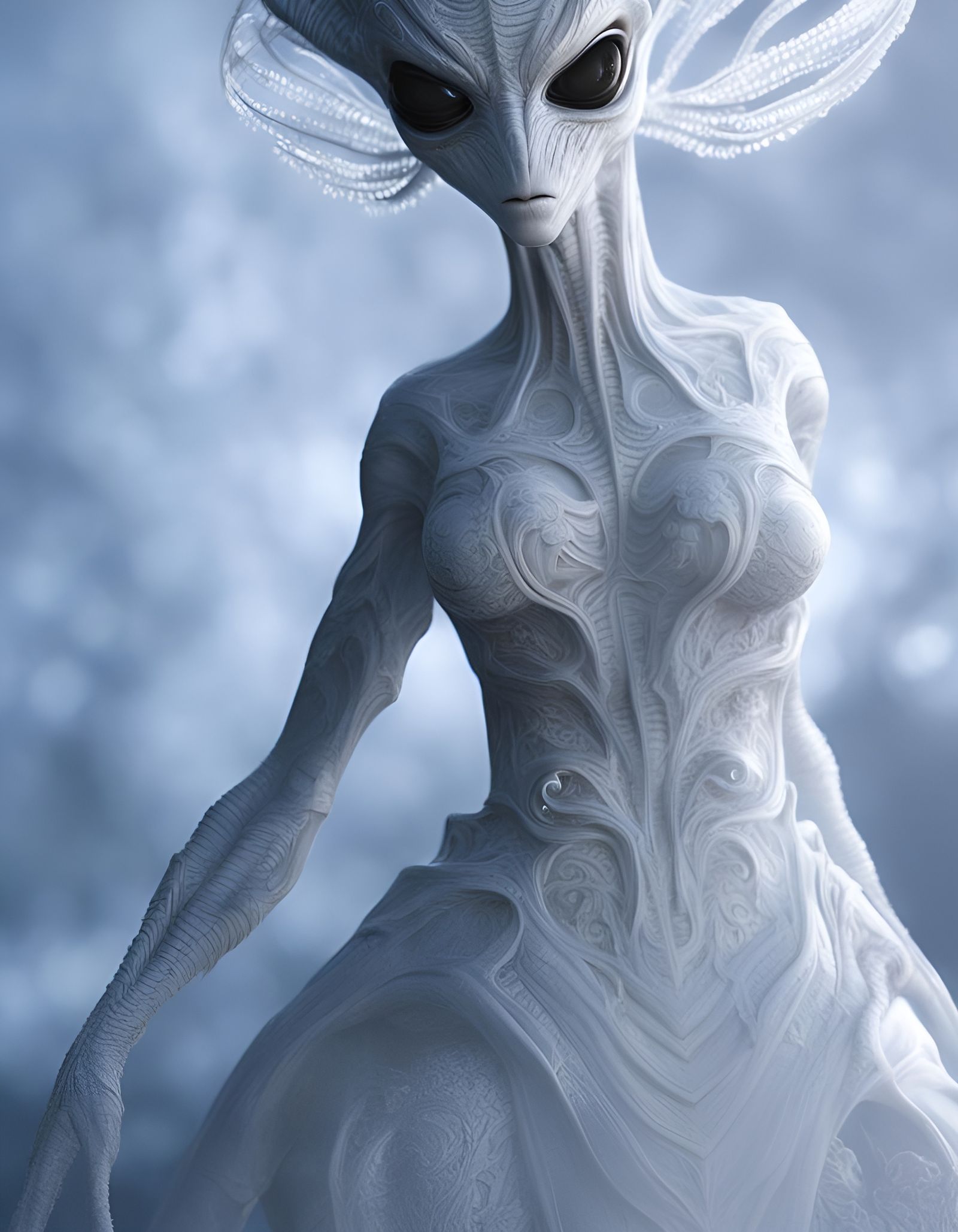 Intricate Alien Entity in Hyper-Realistic Detail