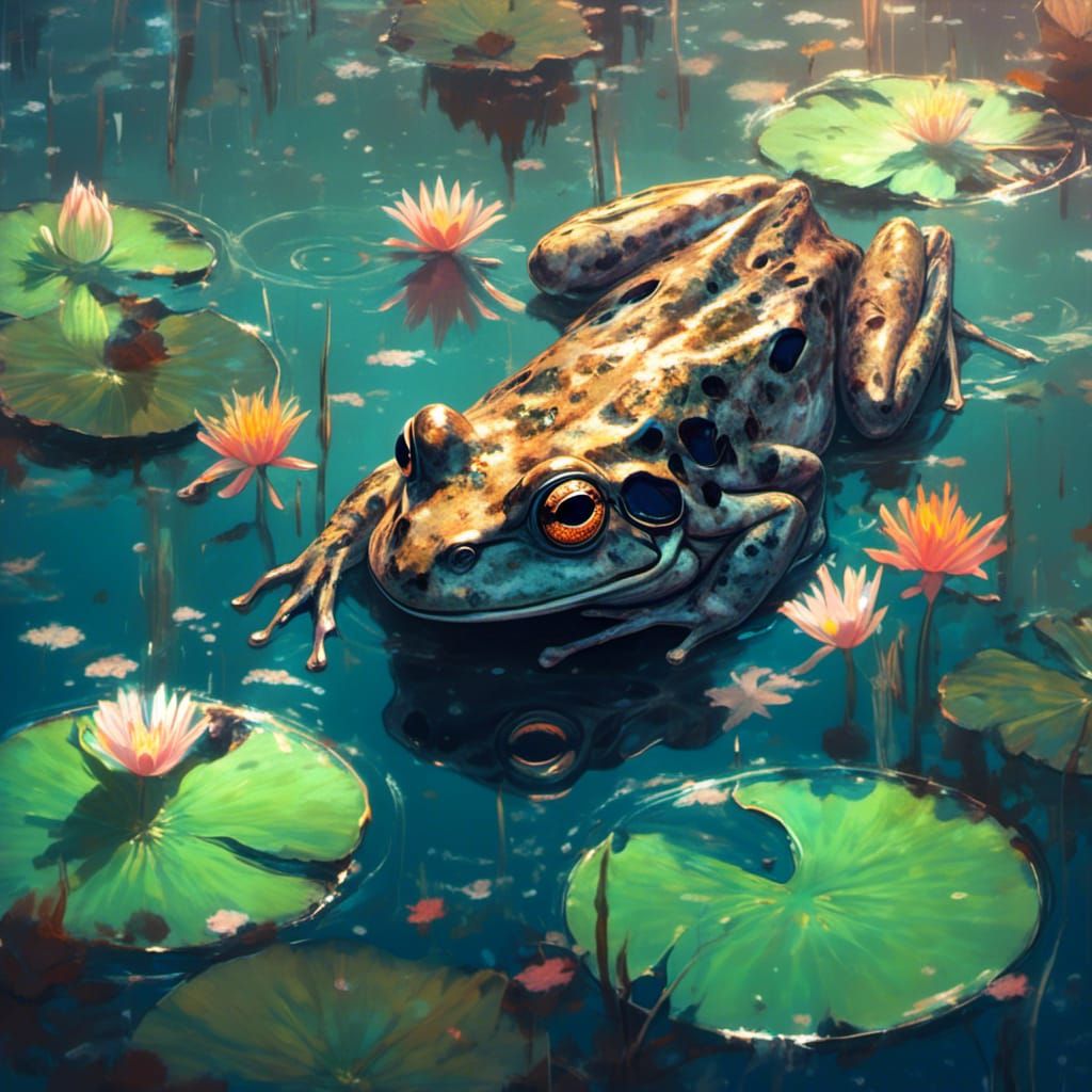Anime Frog Portrait in Ghibli Style