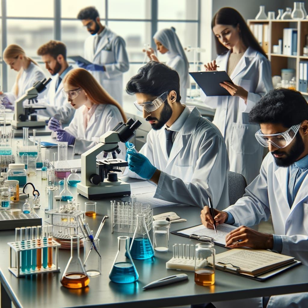 Scientists Conduct Experiments in Modern Laboratory