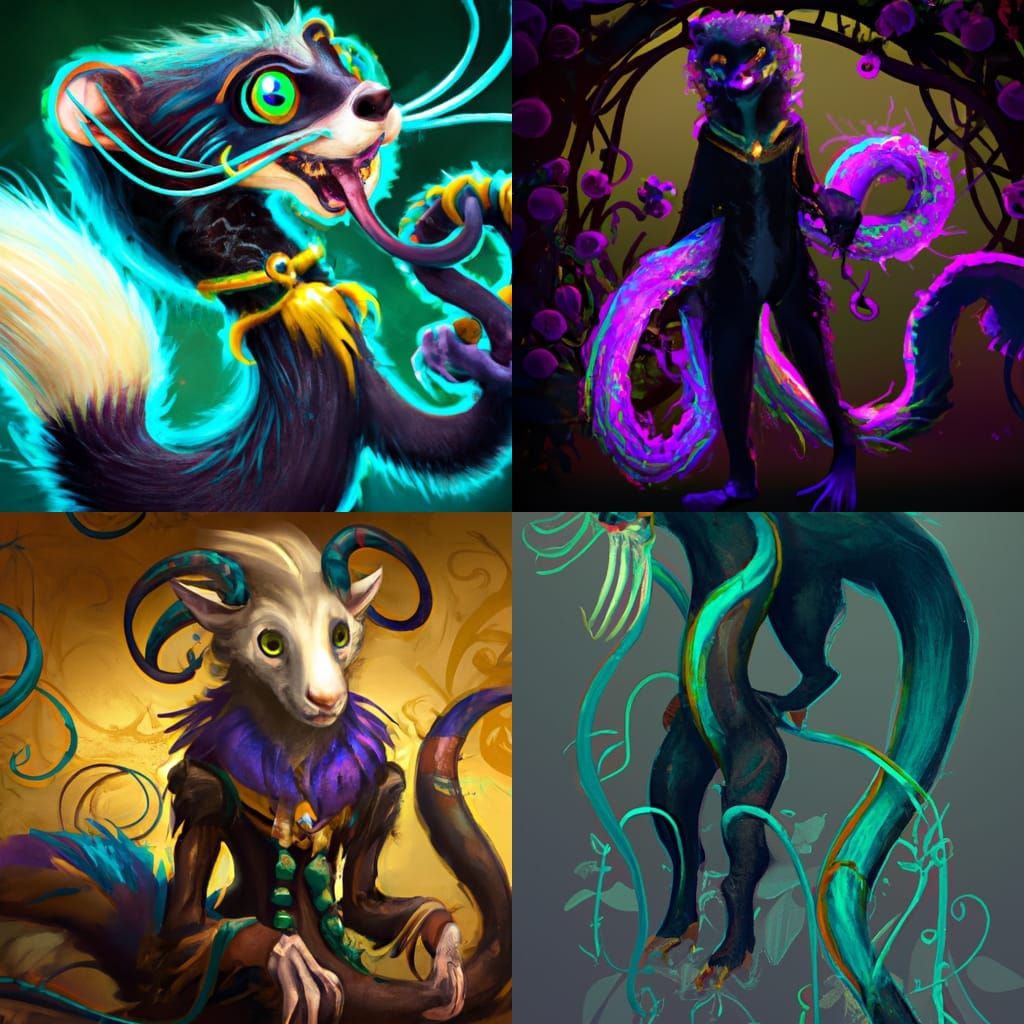 Lovecraftian Tentacle Ferret Digital Art